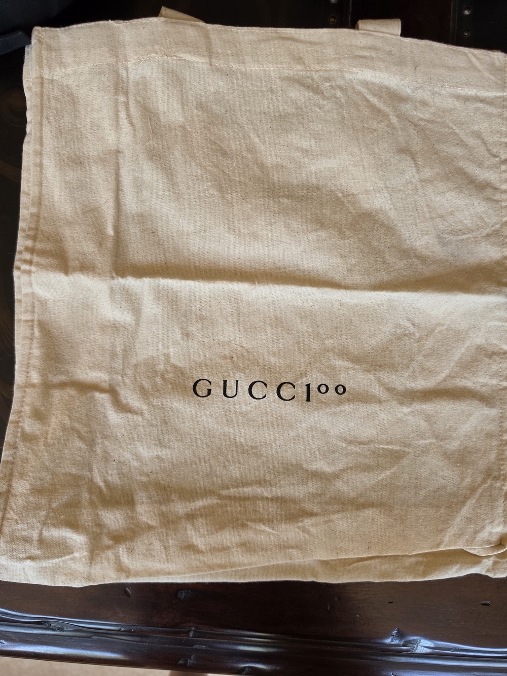 Gucci Beige Canvas Logo Tote